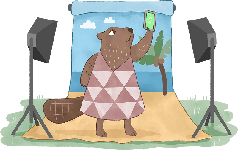 beaver taking selfies