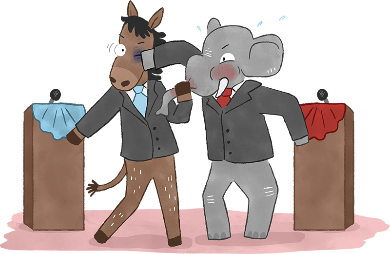 elephant and donkey fighting