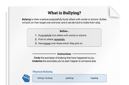 Bullying Worksheet Packet