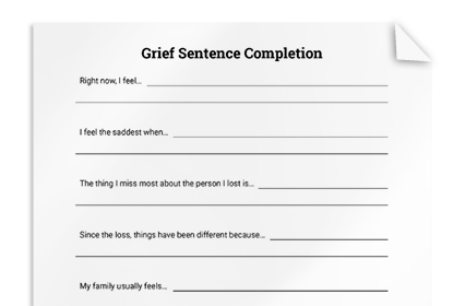 Grief Sentence Completion