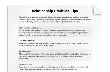 Relationship Gratitude Tips