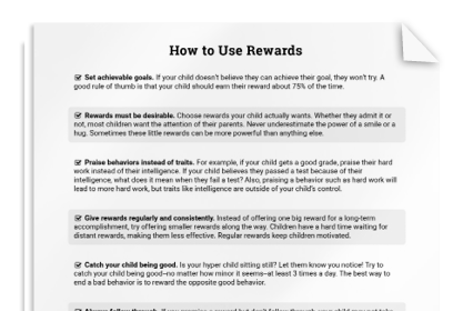 How to Use Rewards / Consequences
